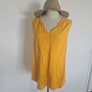 Yellow Gold Sleeveless Women's Top